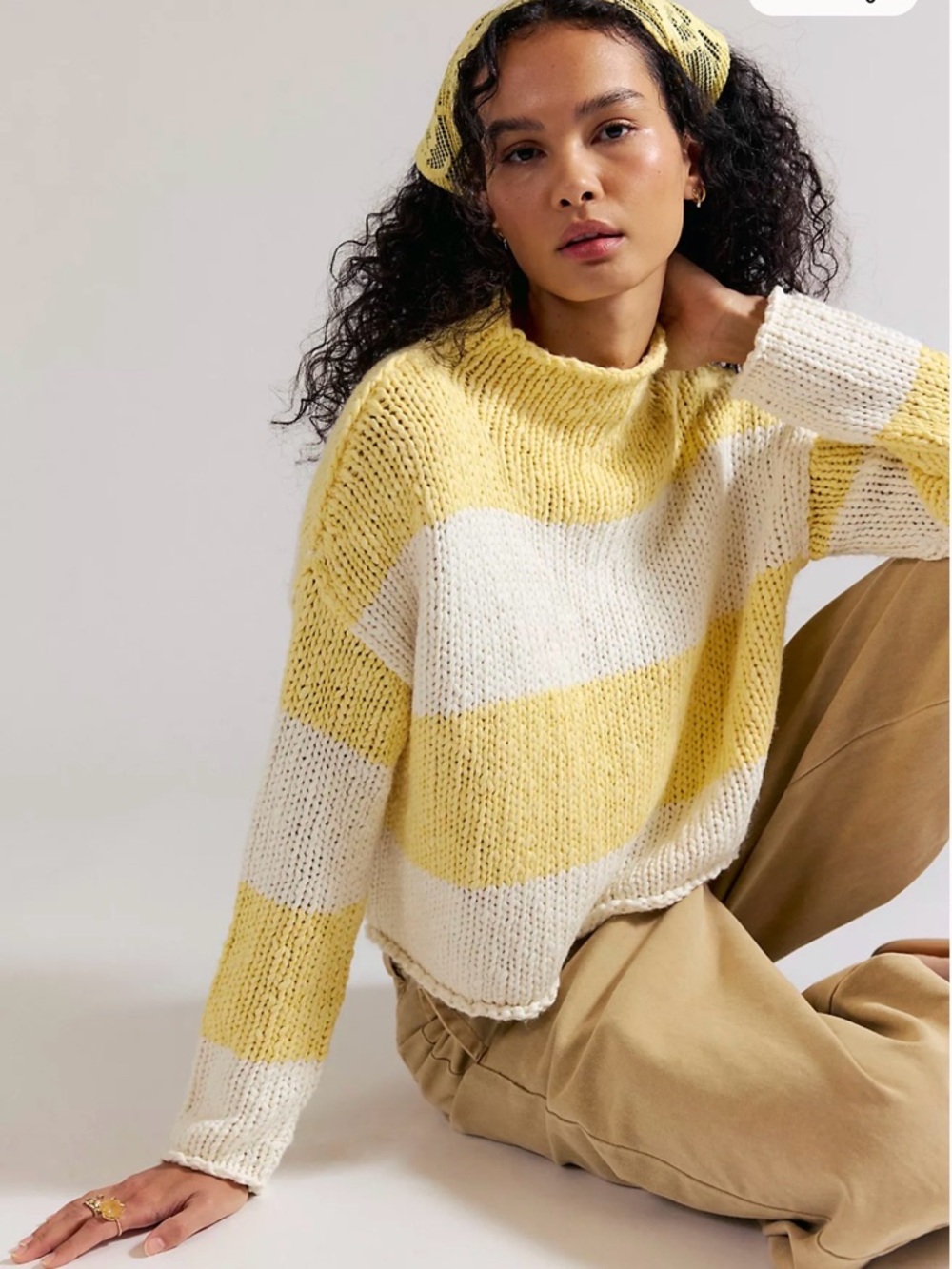 Free People Opal Rollneck Knit Stripe Sweater
